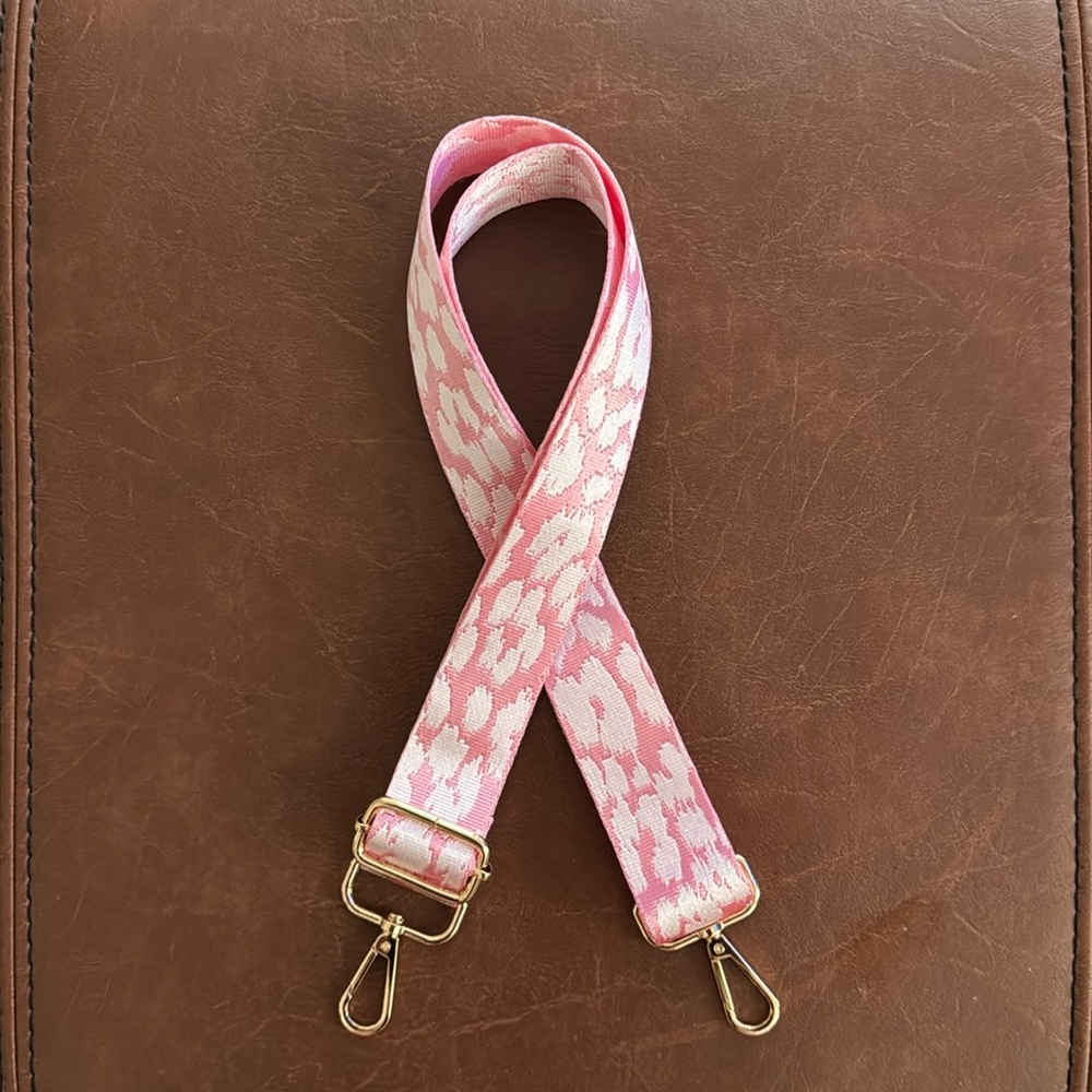 Pink Leopard Bag Strap
